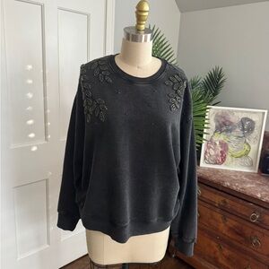 Johnny Was Black Embellished Sweater